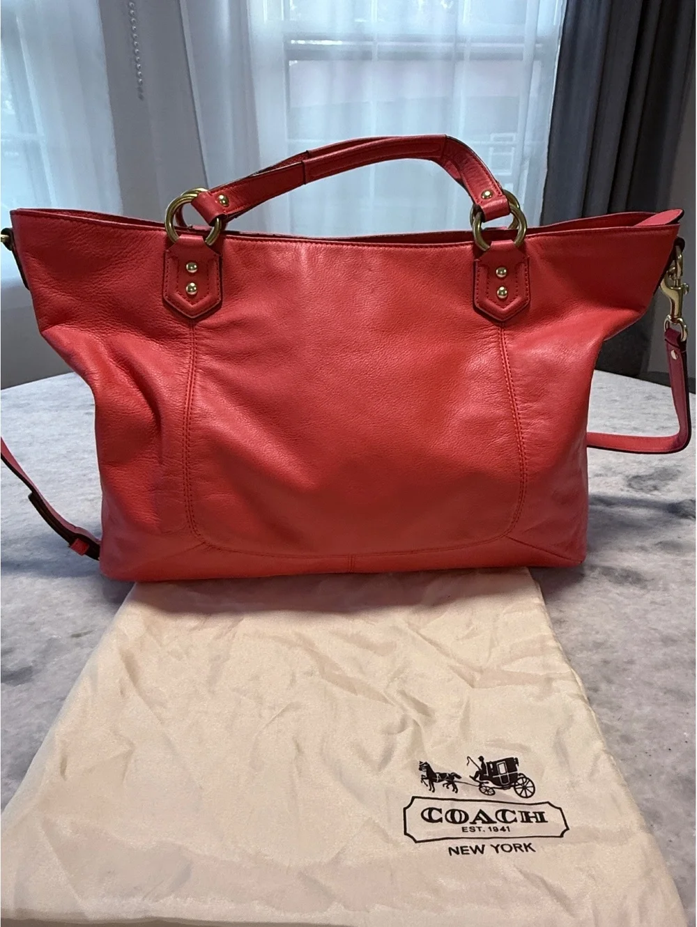 Coach Campbell Belle Carryall Red Leather Bag